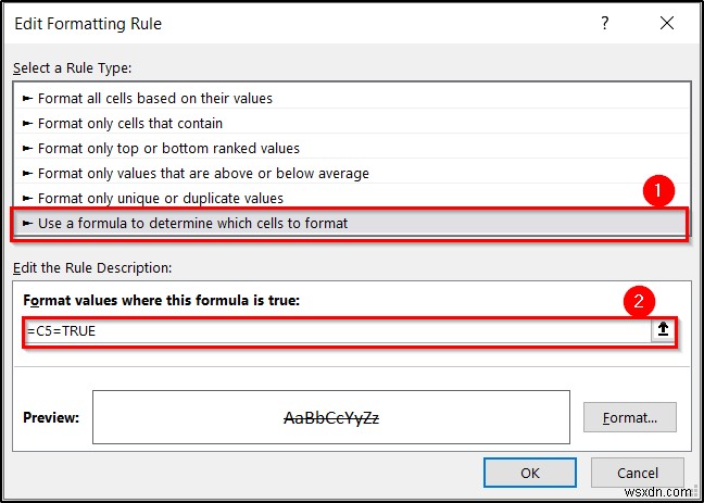Conditional Formatting with Formula in Excel