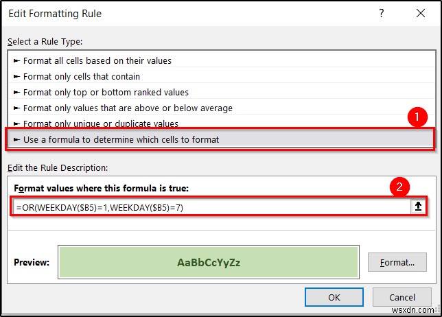 Conditional Formatting with Formula in Excel