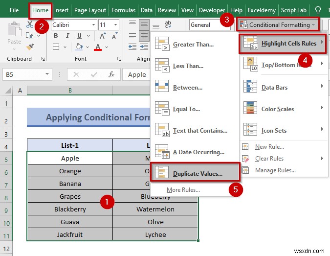 How to Compare Two Columns for Finding Differences in Excel