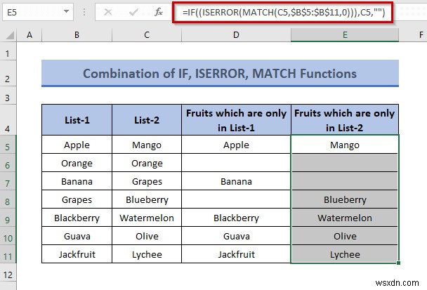 How to Compare Two Columns for Finding Differences in Excel