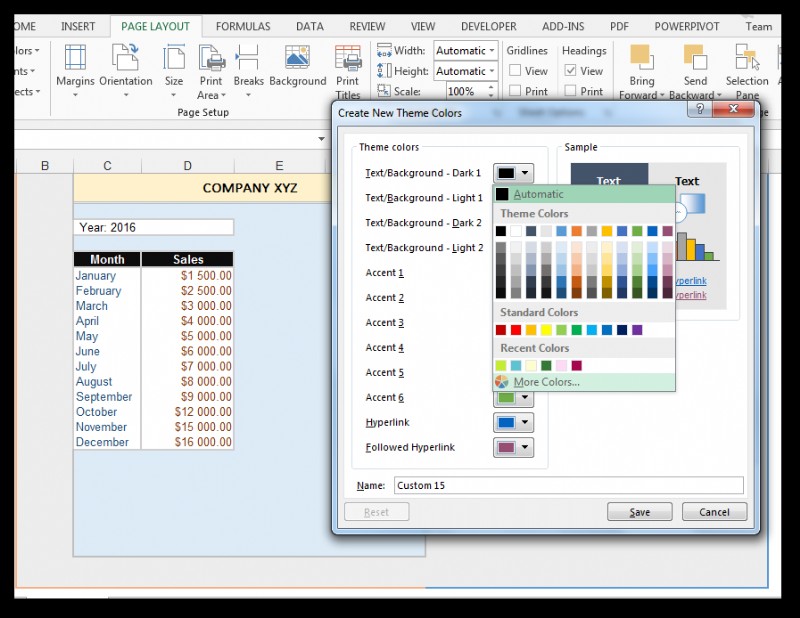 How to Modify Theme Color, Font, & Effects & Create Custom Excel Theme