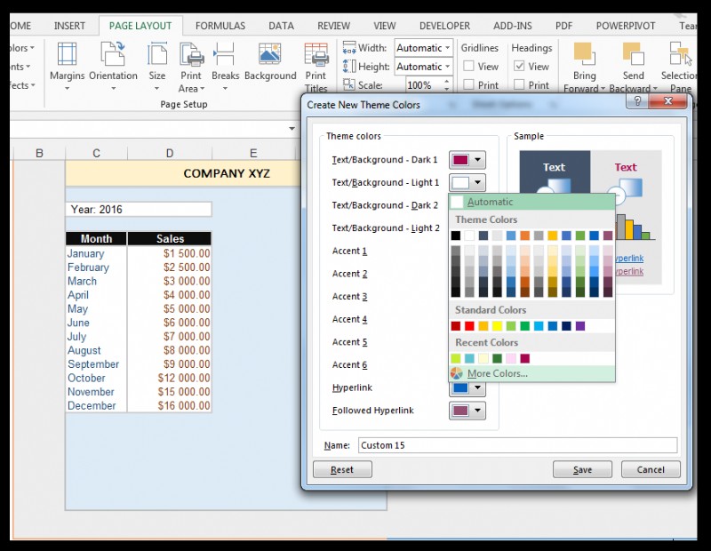 How to Modify Theme Color, Font, & Effects & Create Custom Excel Theme