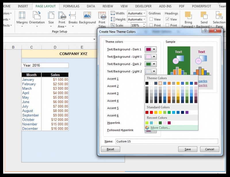 How to Modify Theme Color, Font, & Effects & Create Custom Excel Theme