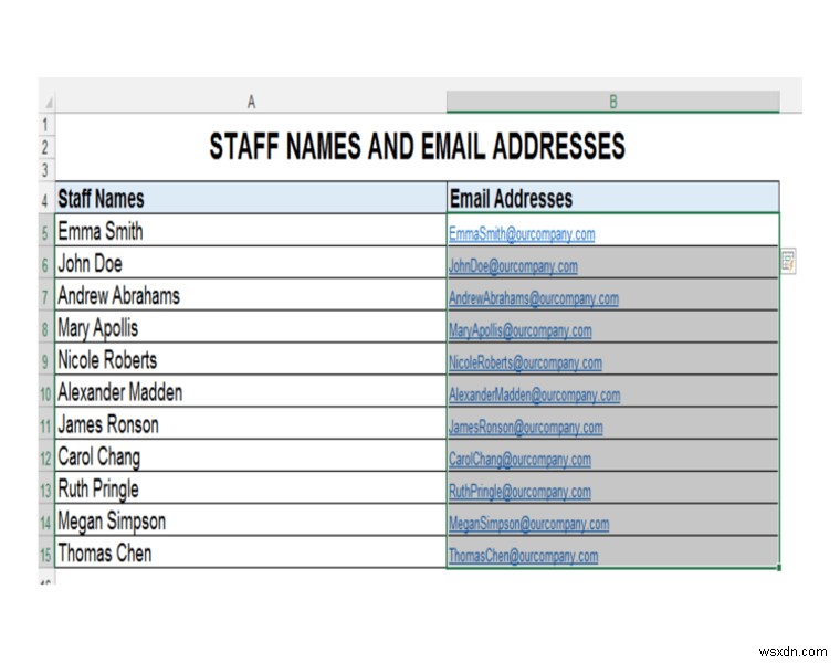 Creating Email Addresses from a Single Column with Flash Fill, TEXT Formulas & Commentator’s Text Formula Suggestions