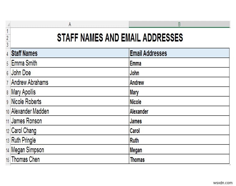 Creating Email Addresses from a Single Column with Flash Fill, TEXT Formulas & Commentator’s Text Formula Suggestions
