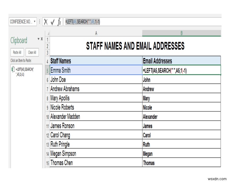 Creating Email Addresses from a Single Column with Flash Fill, TEXT Formulas & Commentator’s Text Formula Suggestions