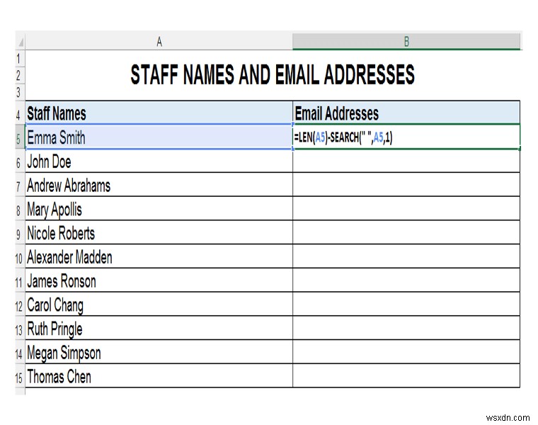 Creating Email Addresses from a Single Column with Flash Fill, TEXT Formulas & Commentator’s Text Formula Suggestions