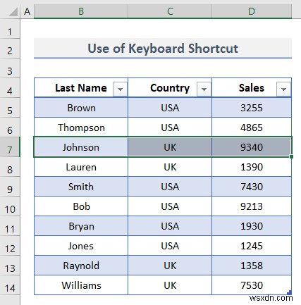 Navigating Excel Table (7 Simple Techniques)