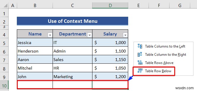 How to Insert or Delete Rows and Columns from Excel Table