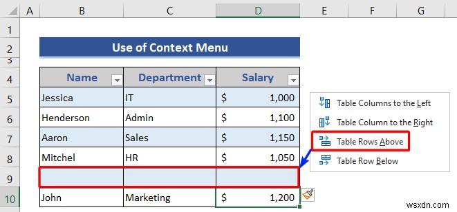 How to Insert or Delete Rows and Columns from Excel Table