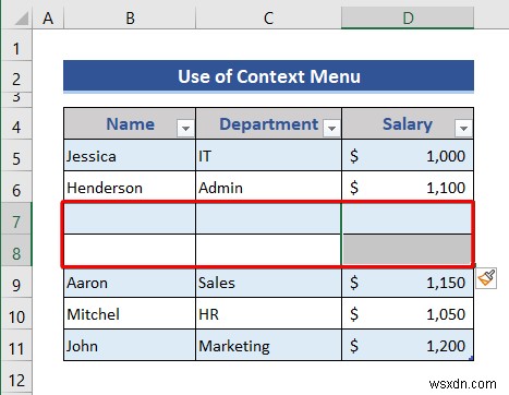 How to Insert or Delete Rows and Columns from Excel Table