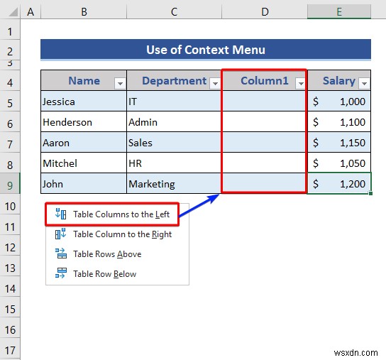 How to Insert or Delete Rows and Columns from Excel Table