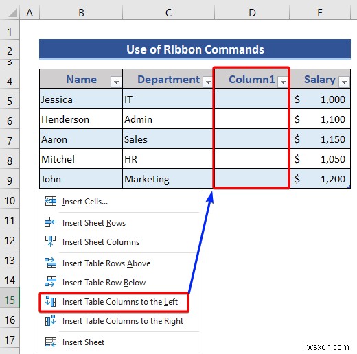 How to Insert or Delete Rows and Columns from Excel Table