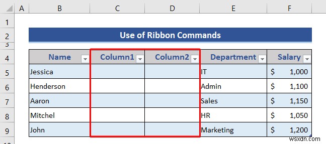 How to Insert or Delete Rows and Columns from Excel Table
