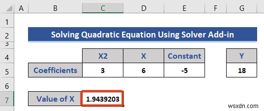Solving Equations in Excel (5 Useful Examples)