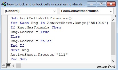 How to Lock and Unlock Cells in Excel Using VBA