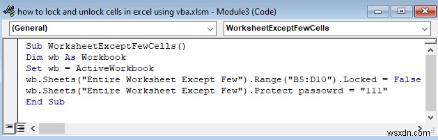 How to Lock and Unlock Cells in Excel Using VBA