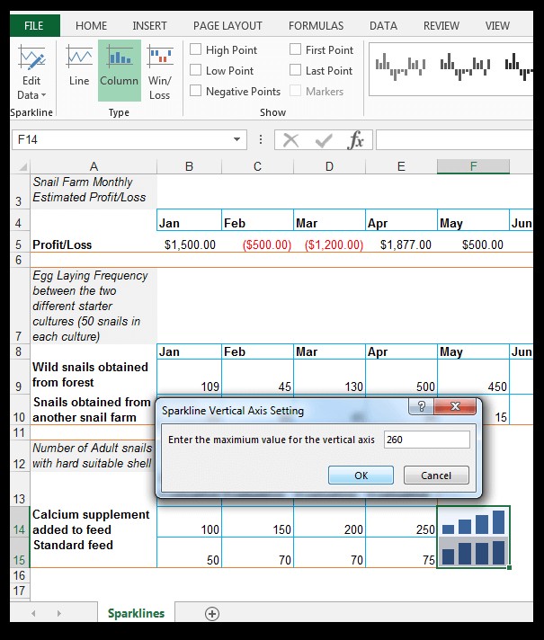How to Use Sparklines in Excel [With a Snail Farming Example]
