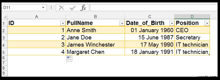 Exchange (Copy, Import, Export) Data Between Excel and Access
