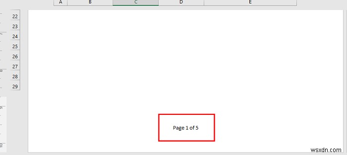 How to Add the Footer Page 1 to the Current Worksheet