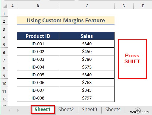 Perform Commands to Center the Selected Worksheets in Excel