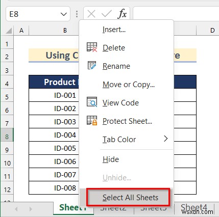 Perform Commands to Center the Selected Worksheets in Excel