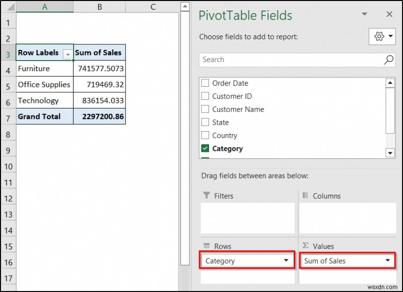 Create Report That Displays Quarterly Sales by Territory in Excel