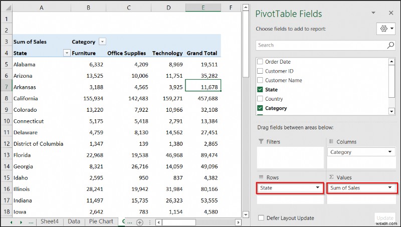 Create Report That Displays Quarterly Sales by Territory in Excel
