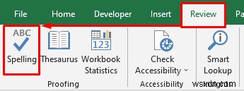 How to Perform a Spelling Check on the Active Worksheet in Excel