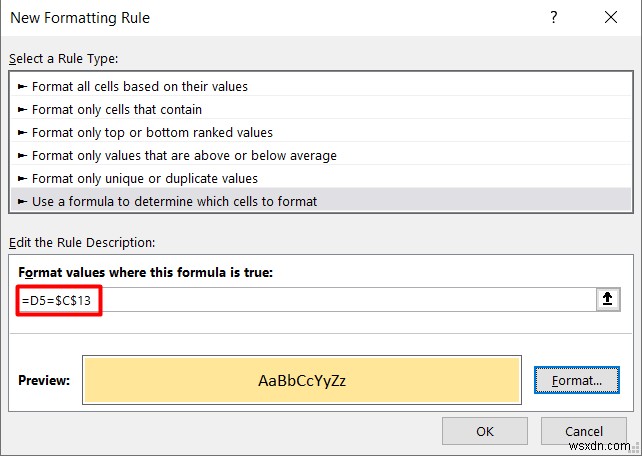 Apply Conditional Formatting Based on Another Text Cell in Excel