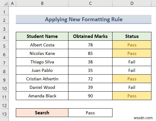 Apply Conditional Formatting Based on Another Text Cell in Excel