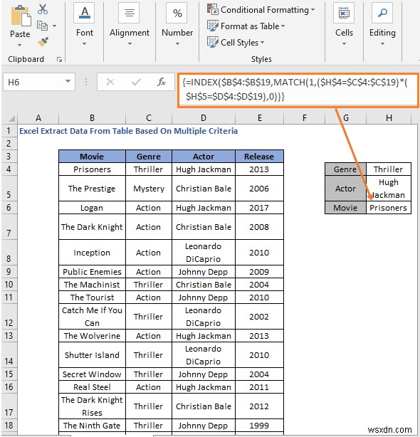 How to Extract Data From Table Based on Multiple Criteria in Excel