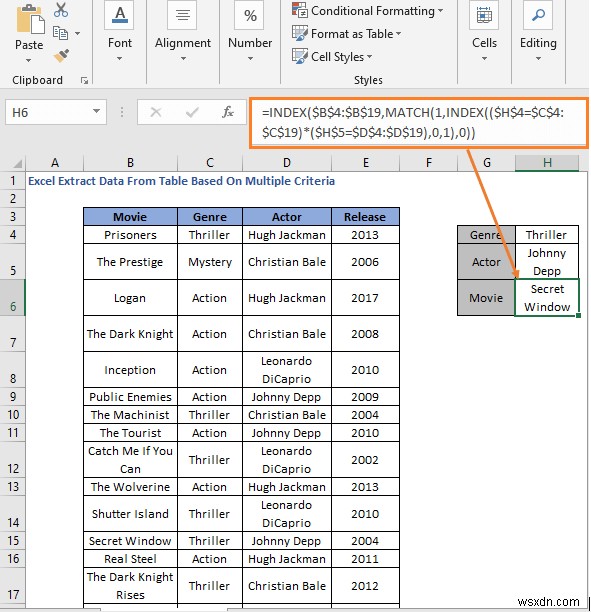 How to Extract Data From Table Based on Multiple Criteria in Excel