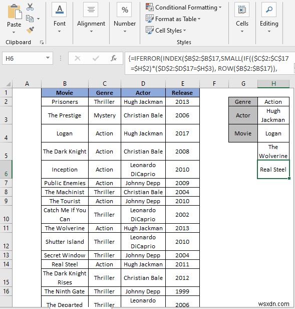 How to Extract Data From Table Based on Multiple Criteria in Excel