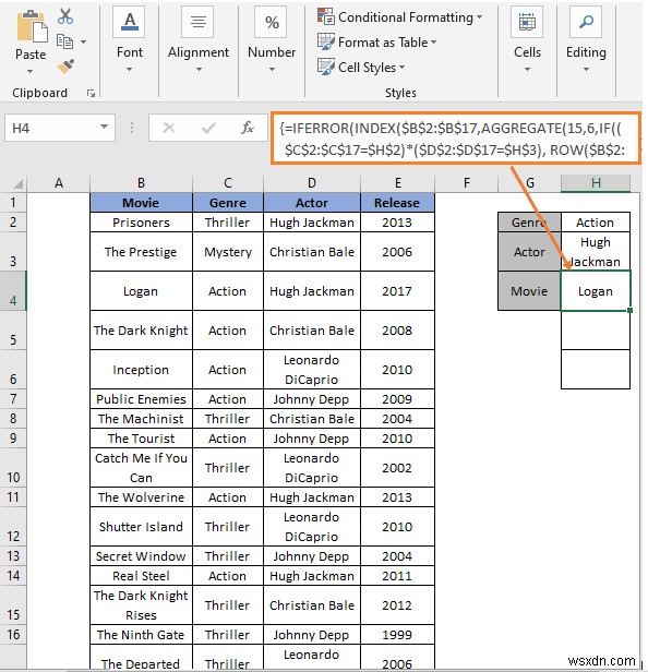 How to Extract Data From Table Based on Multiple Criteria in Excel