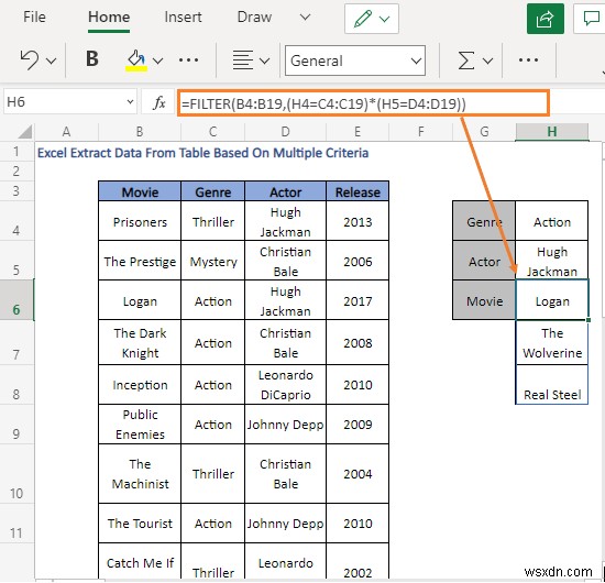 How to Extract Data From Table Based on Multiple Criteria in Excel