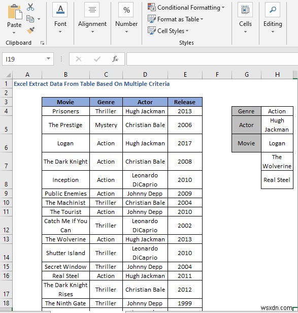 How to Extract Data From Table Based on Multiple Criteria in Excel