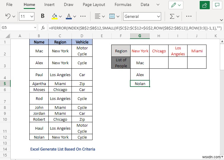 How to Generate List Based on Criteria in Excel (4 Methods)