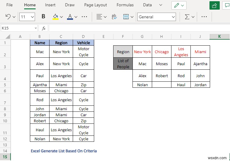 How to Generate List Based on Criteria in Excel (4 Methods)