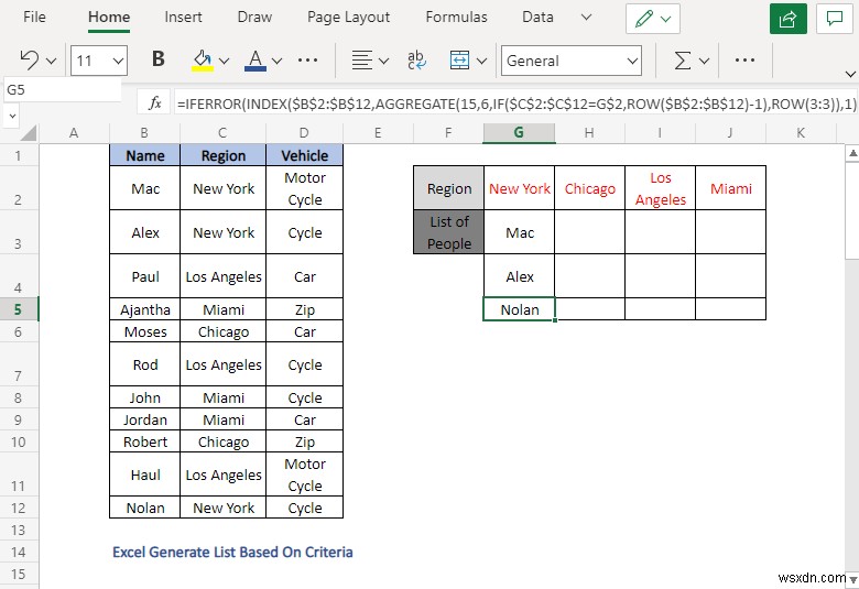 How to Generate List Based on Criteria in Excel (4 Methods)