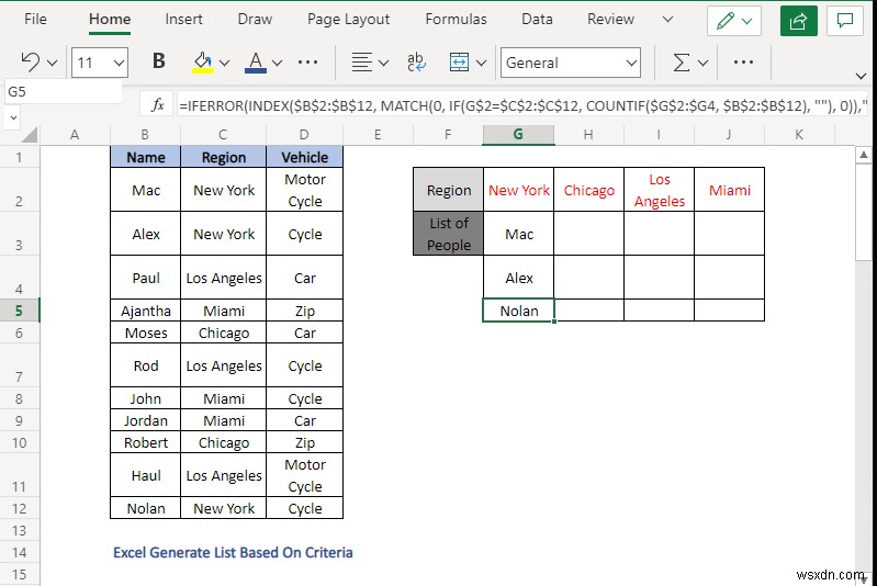 How to Generate List Based on Criteria in Excel (4 Methods)