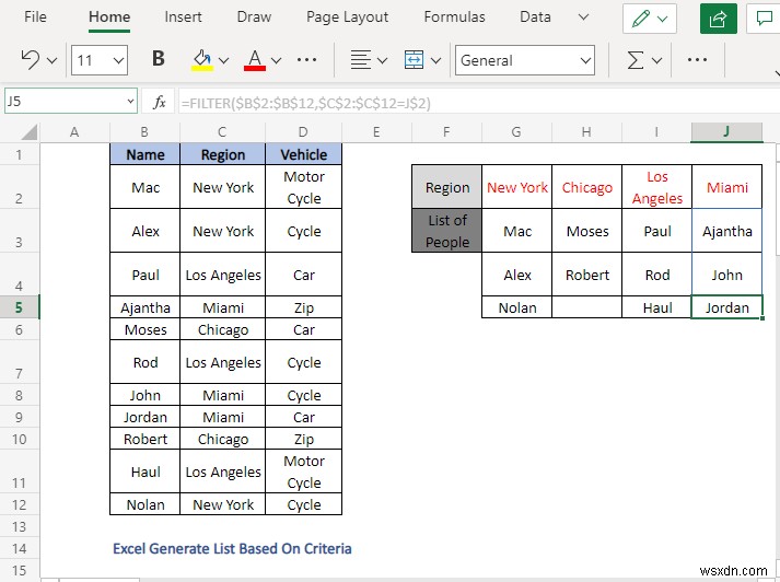 How to Generate List Based on Criteria in Excel (4 Methods)