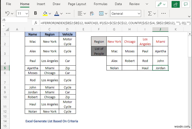 How to Generate List Based on Criteria in Excel (4 Methods)