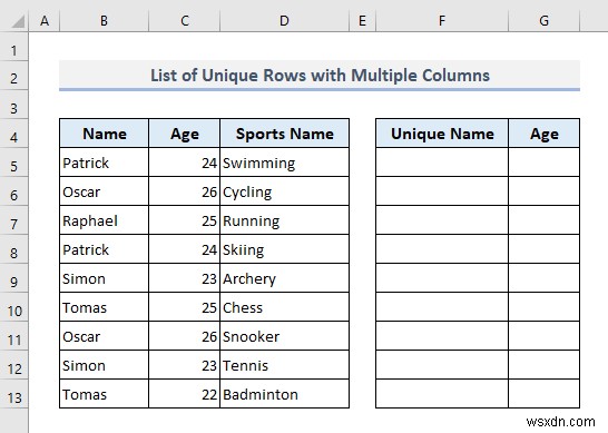 Create a Unique List in Excel Based on Criteria (9 Methods)