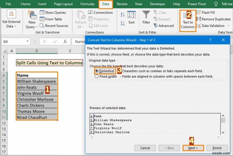 How to Split One Cell into Two in Excel (5 Useful Methods)