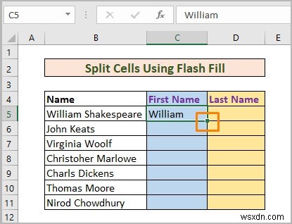 How to Split One Cell into Two in Excel (5 Useful Methods)