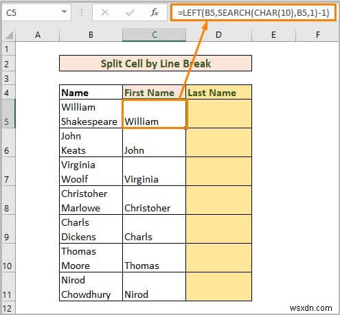 How to Split One Cell into Two in Excel (5 Useful Methods)