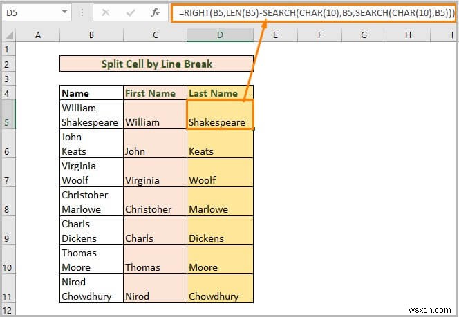 How to Split One Cell into Two in Excel (5 Useful Methods)