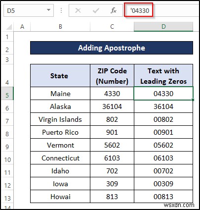 How to Convert Number to Text with Leading Zeros in Excel