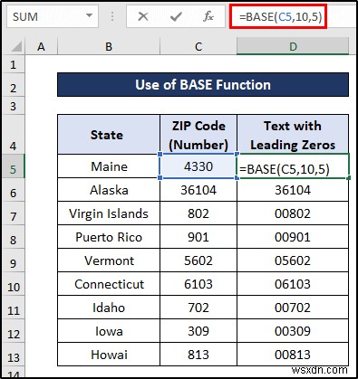 How to Convert Number to Text with Leading Zeros in Excel